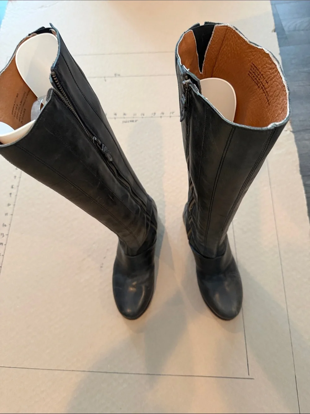 OluKai Black Leather Over-the-Knee Boots with Side Zipper